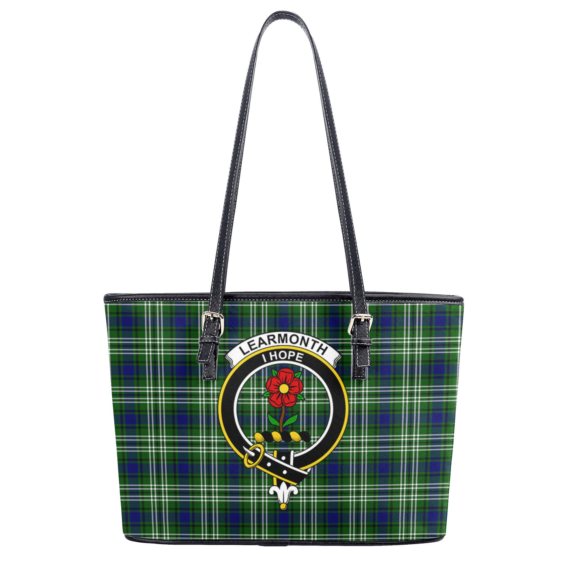 Learmonth Tartan Crest Leather Tote Bag