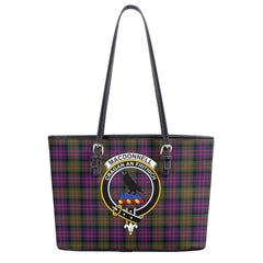 MacDonnell of Glengarry Modern Tartan Crest Leather Tote Bag