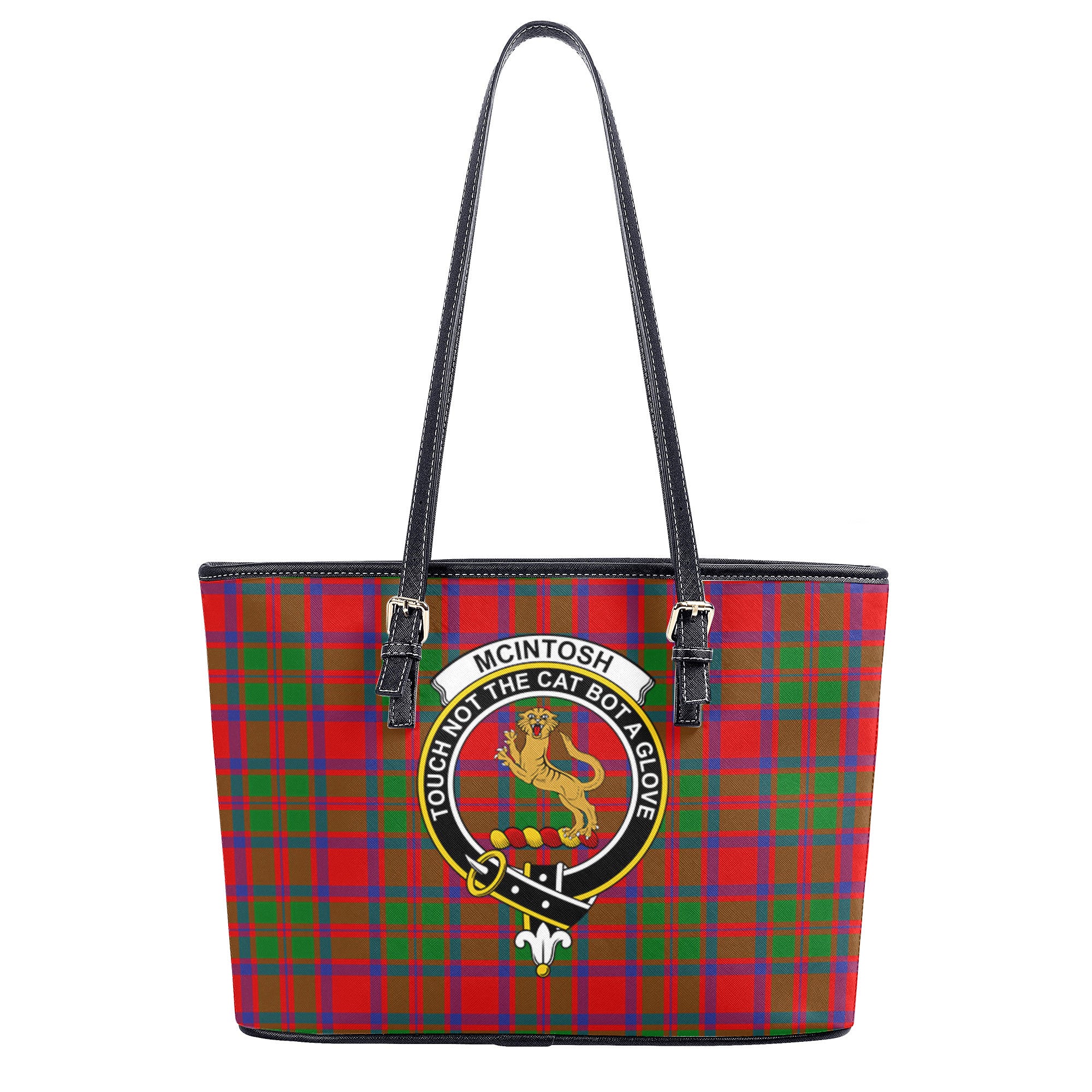 McIntosh Modern Tartan Crest Leather Tote Bag