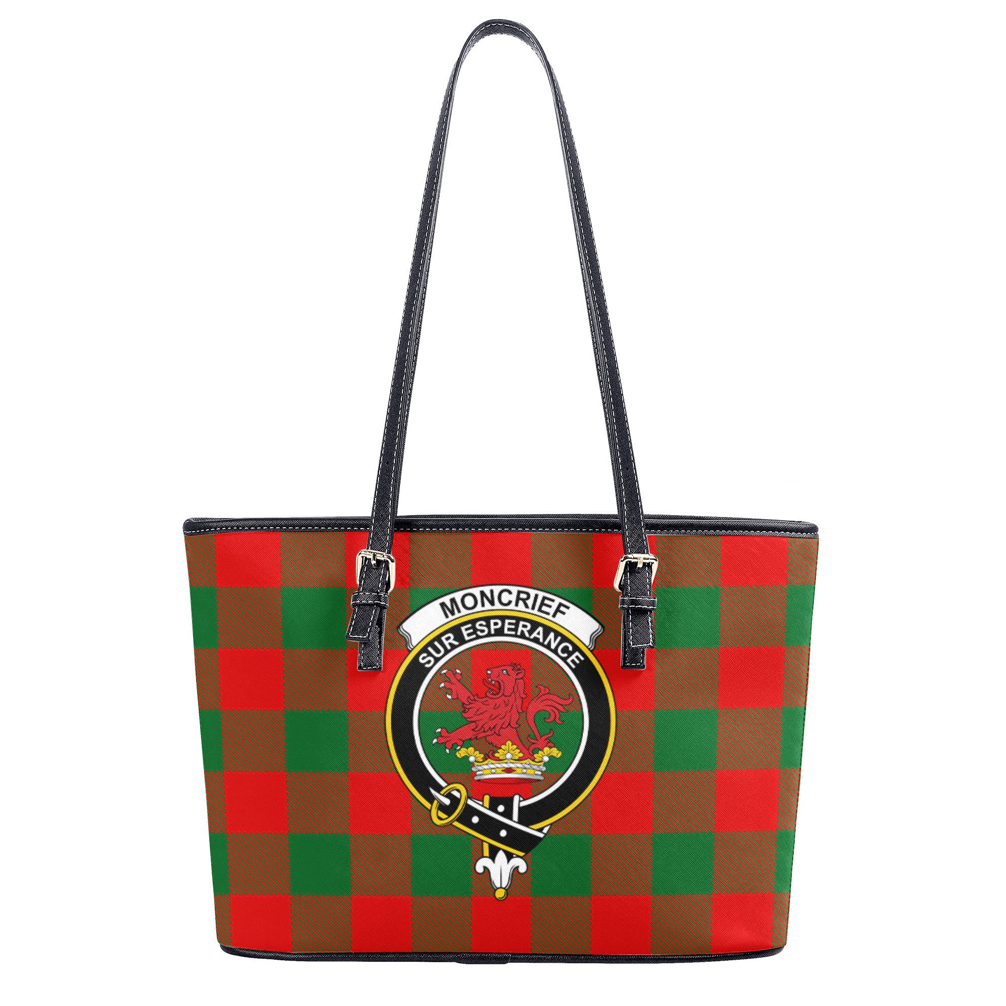 Moncrief Tartan Crest Leather Tote Bag