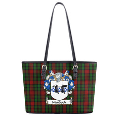 Murdoch Tartan Crest Leather Tote Bag