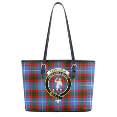 Pennycook Tartan Crest Leather Tote Bag