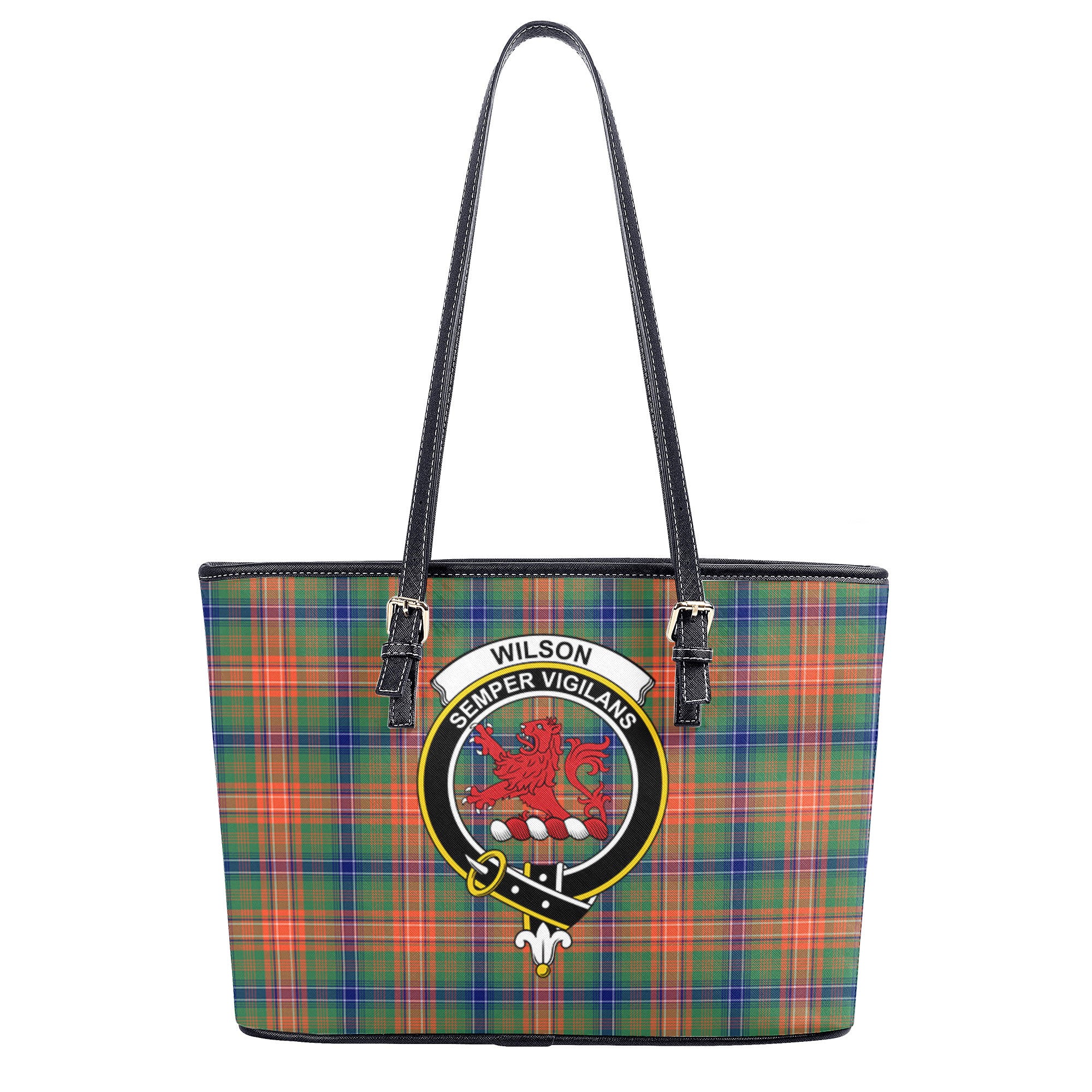 Wilson Ancient Tartan Crest Leather Tote Bag