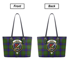 Adam Tartan Crest Leather Tote Bag