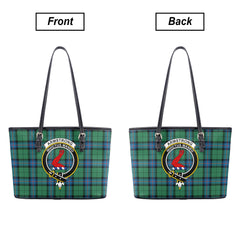 Armstrong Ancient Tartan Crest Leather Tote Bag