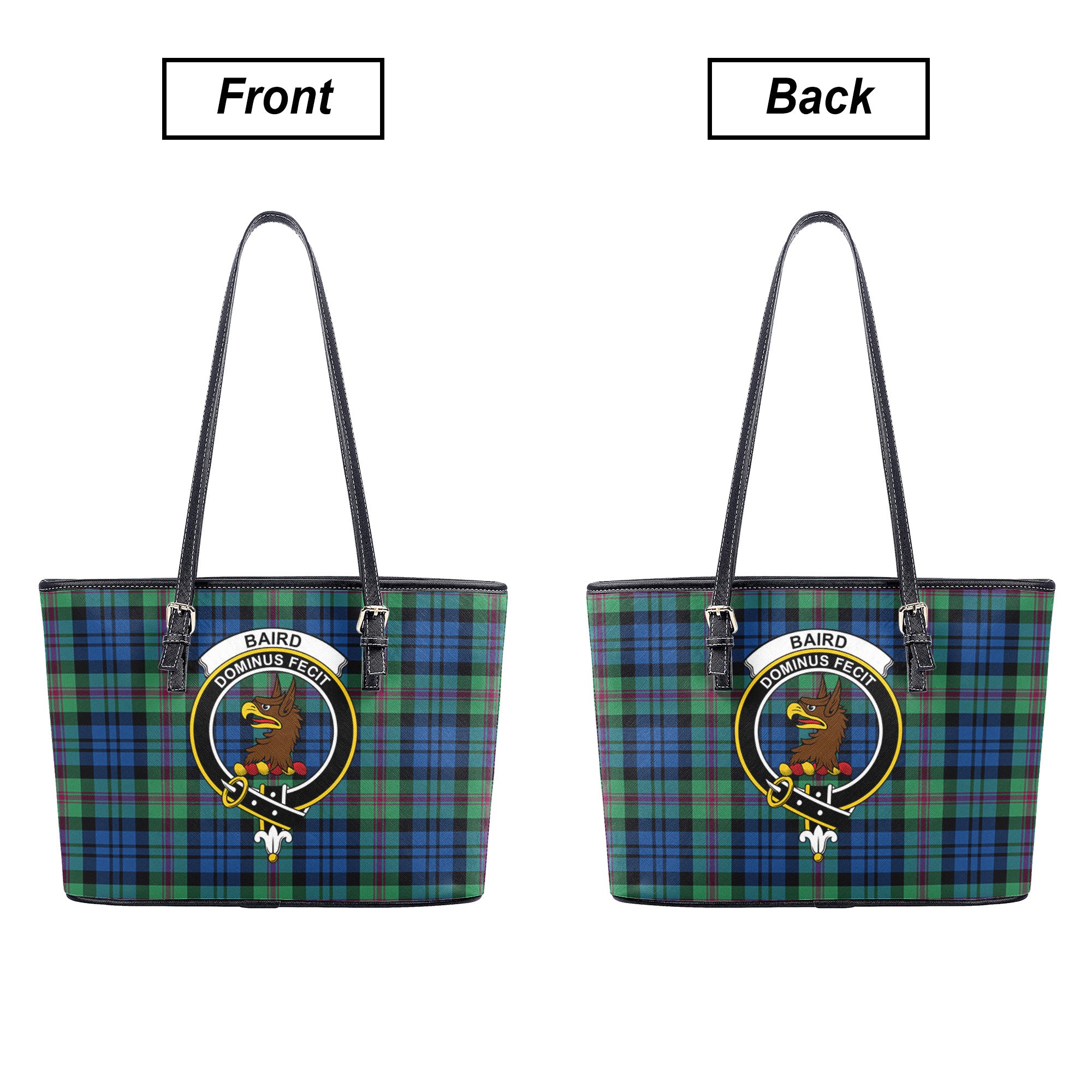 Baird Ancient Tartan Crest Leather Tote Bag