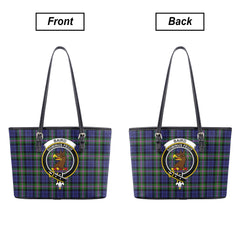 Baird Modern Tartan Crest Leather Tote Bag