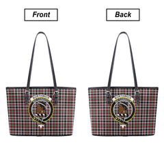 Borthwick Ancient Tartan Crest Leather Tote Bag