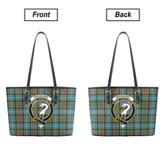 Brisbane Tartan Crest Leather Tote Bag