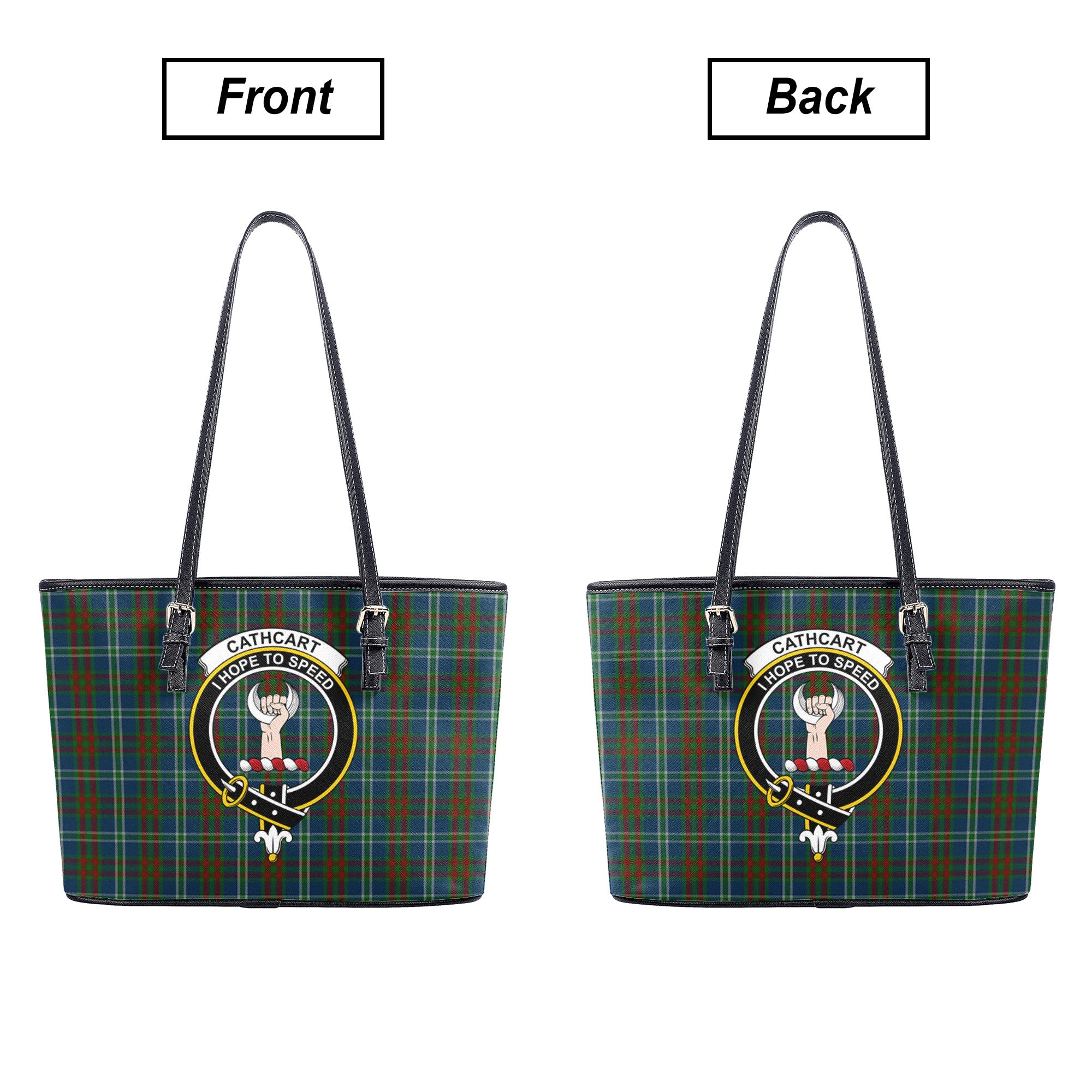 Cathcart Tartan Crest Leather Tote Bag