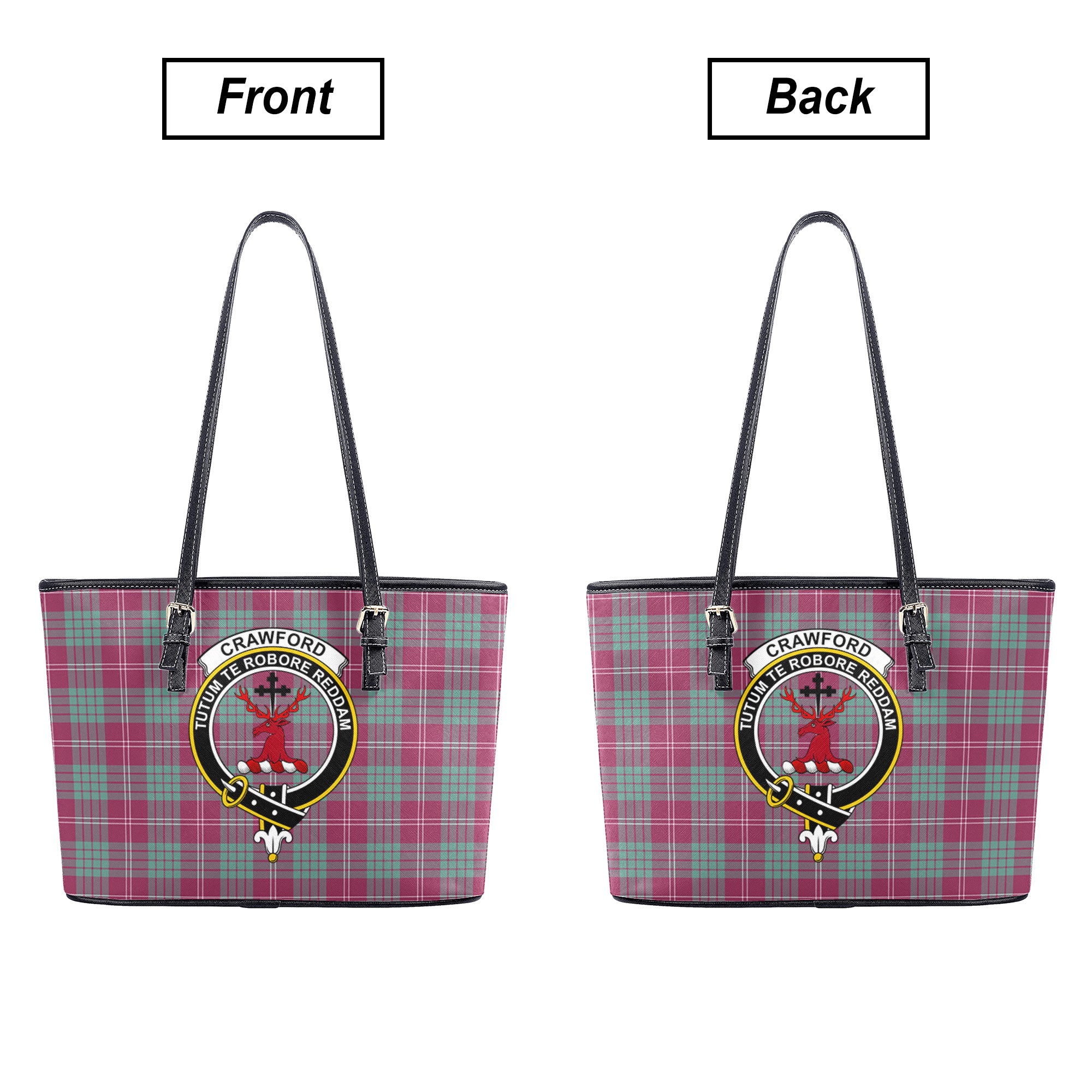 Crawford Ancient Tartan Crest Leather Tote Bag