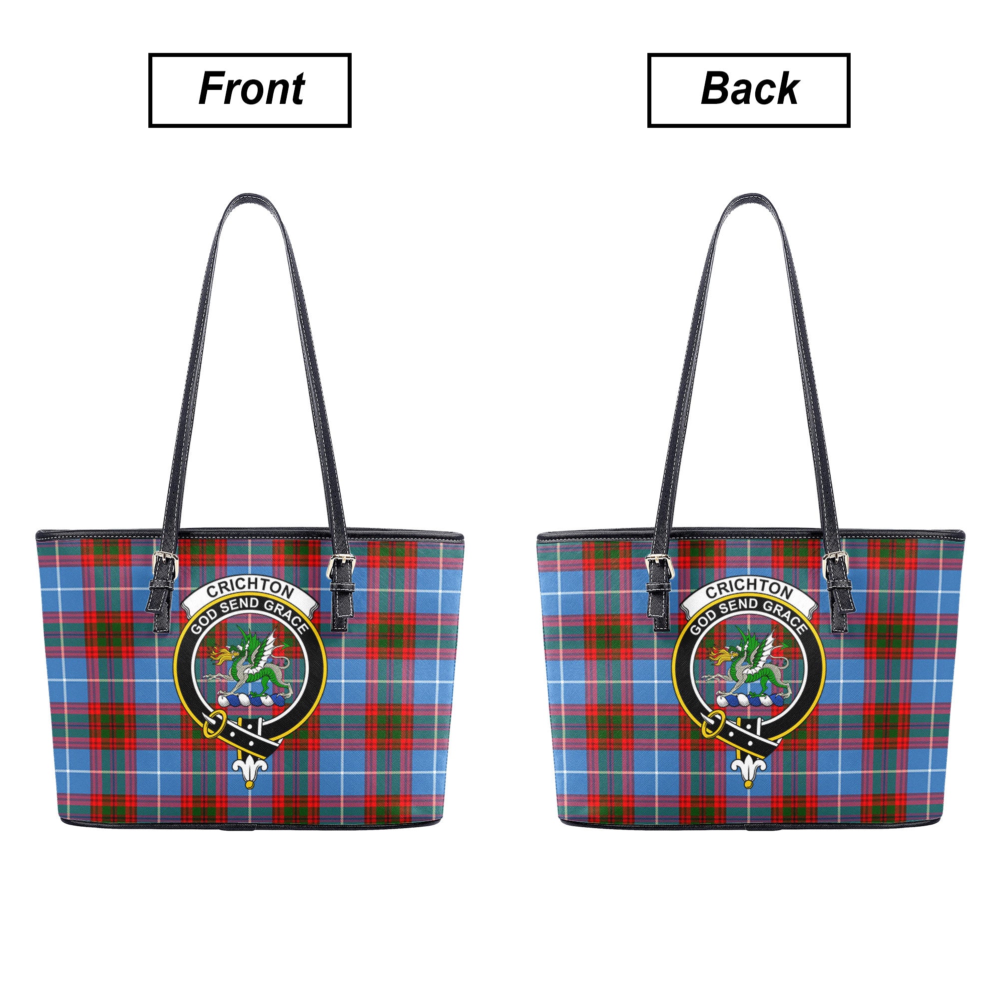 Crichton Tartan Crest Leather Tote Bag