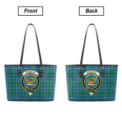 Douglas Ancient Tartan Crest Leather Tote Bag