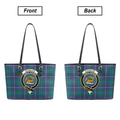 Douglas Modern Tartan Crest Leather Tote Bag