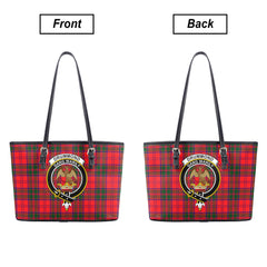 Drummond Modern Tartan Crest Leather Tote Bag