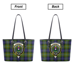 Ferguson Tartan Crest Leather Tote Bag