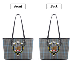 Gladstone Tartan Crest Leather Tote Bag