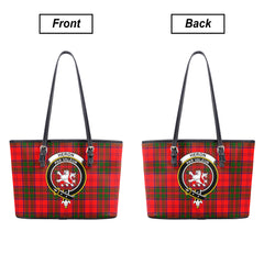 Heron Tartan Crest Leather Tote Bag