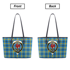 Laing Tartan Crest Leather Tote Bag