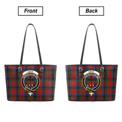 Leith Tartan Crest Leather Tote Bag