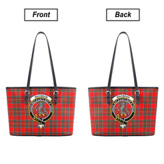 MacBean Tartan Crest Leather Tote Bag