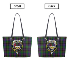 MacDonald Tartan Crest Leather Tote Bag