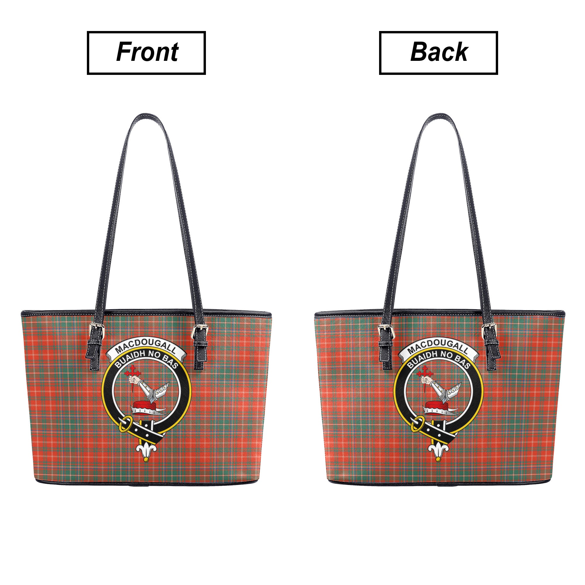 MacDougall Ancient Tartan Crest Leather Tote Bag