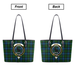 MacKie Tartan Crest Leather Tote Bag