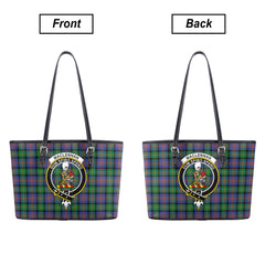 MacLennan Ancient Tartan Crest Leather Tote Bag