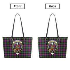 MacLennan Modern Tartan Crest Leather Tote Bag