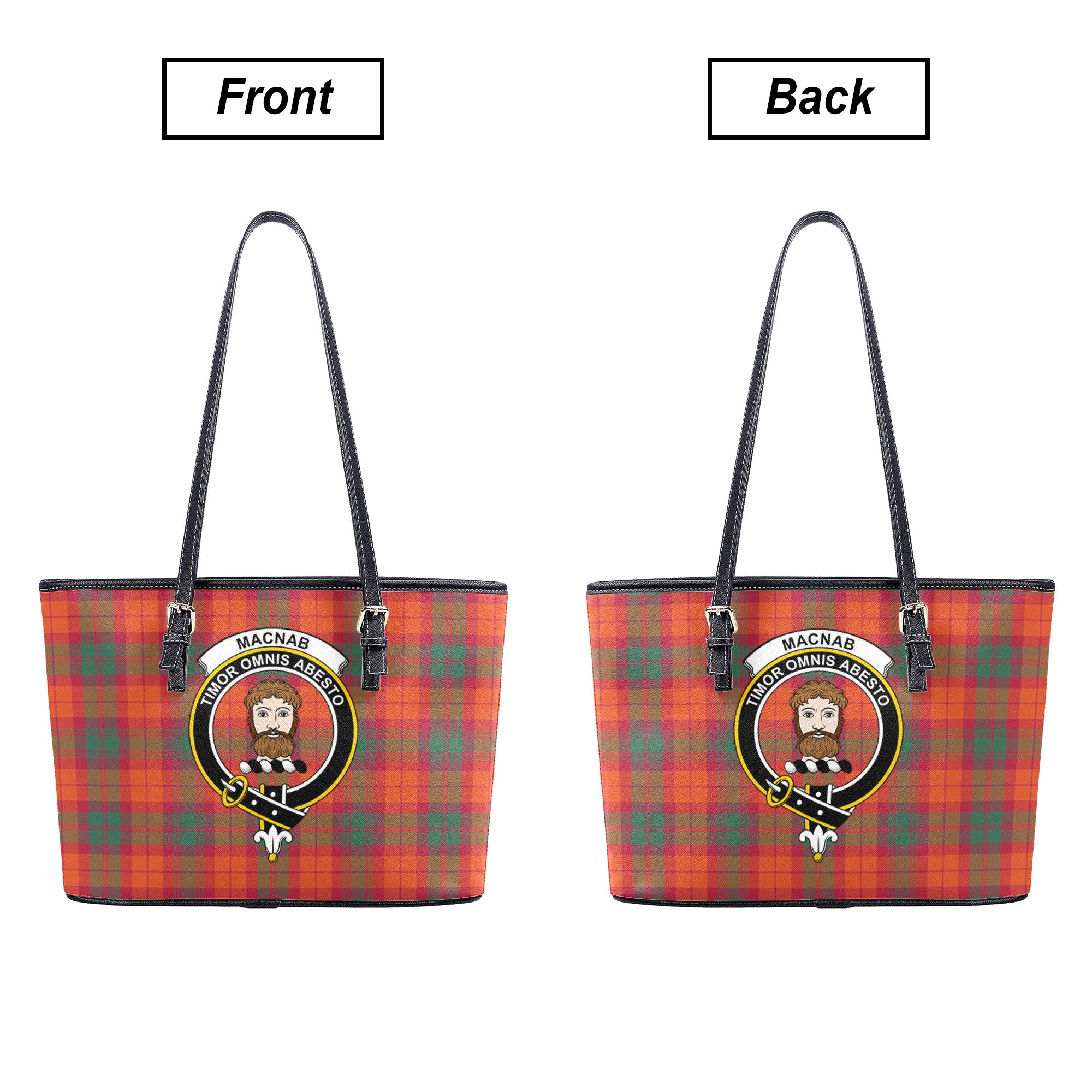 MacNab Ancient Tartan Crest Leather Tote Bag