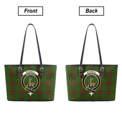 Maxwell Hunting Tartan Crest Leather Tote Bag