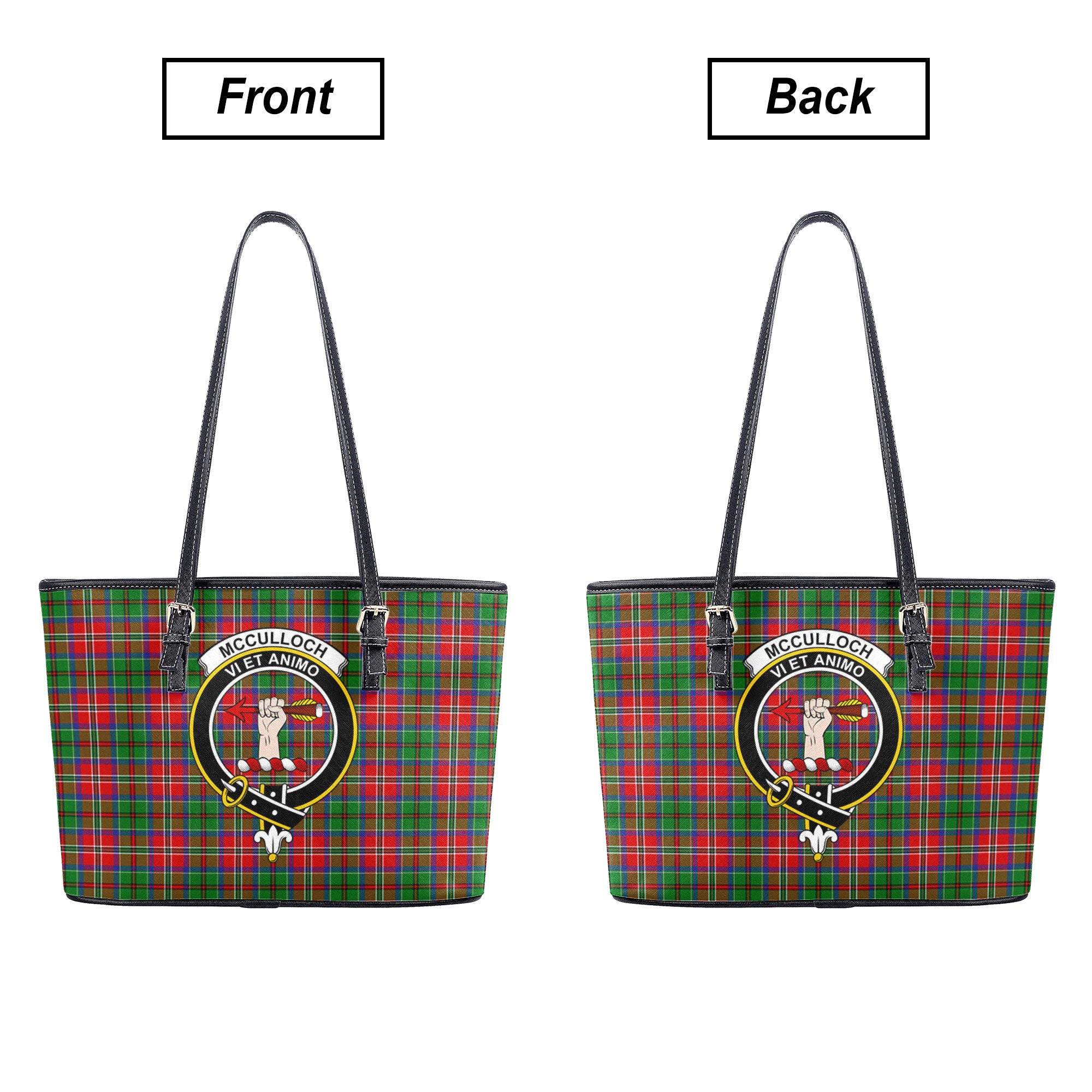 McCulloch Tartan Crest Leather Tote Bag