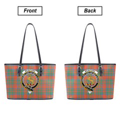 McIntosh Ancient Tartan Crest Leather Tote Bag