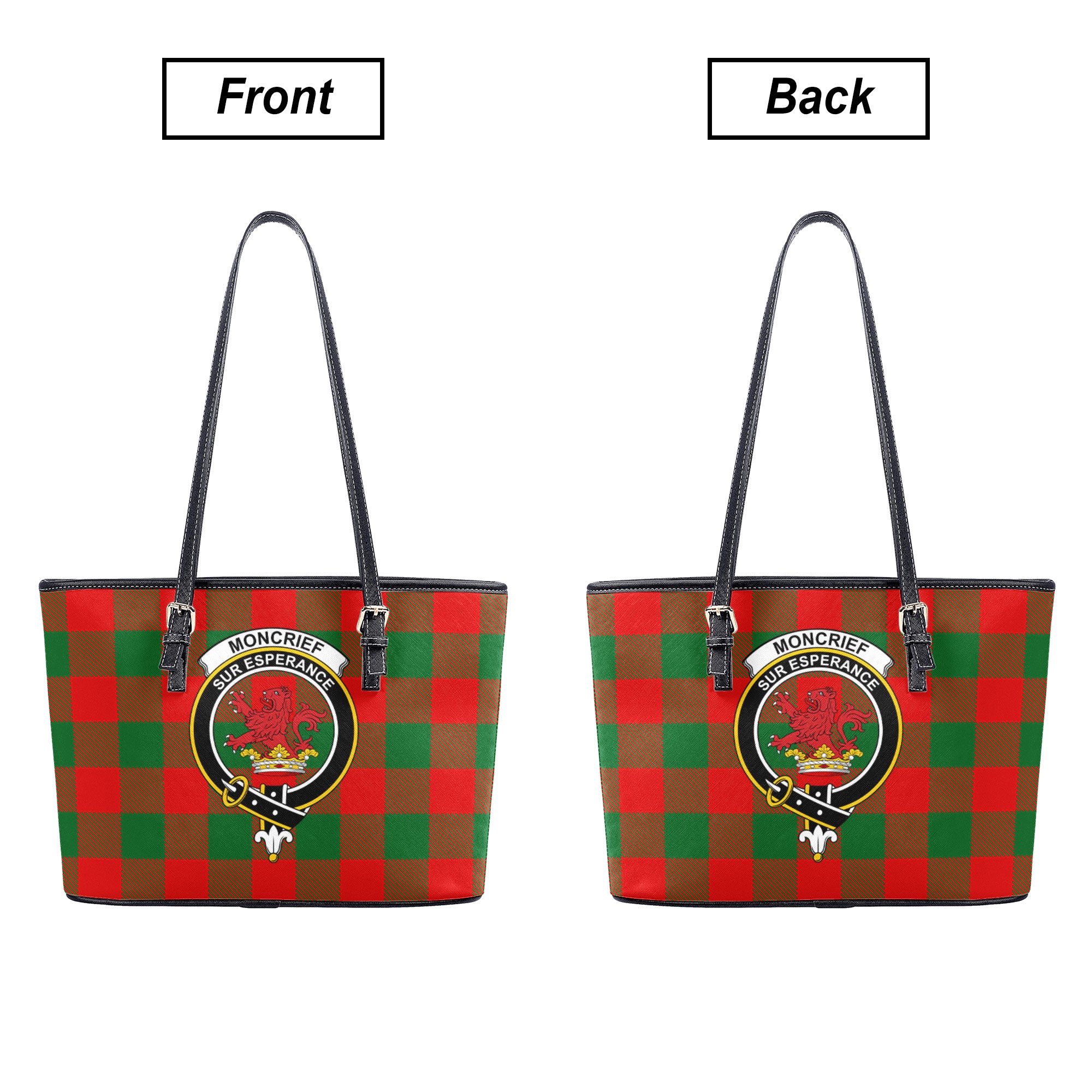 Moncrief Tartan Crest Leather Tote Bag