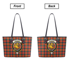 Nicolson Ancient Tartan Crest Leather Tote Bag