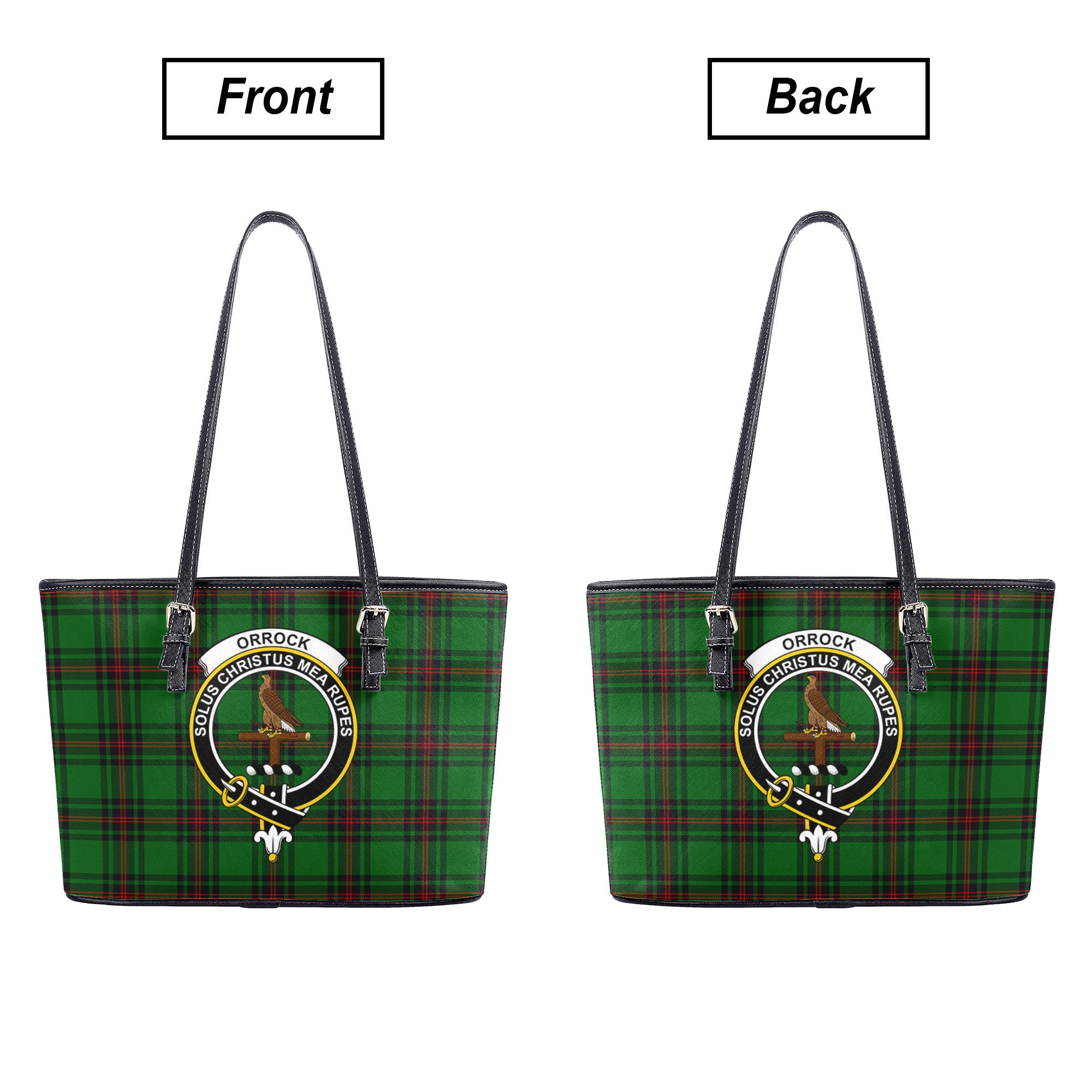 Orrock Tartan Crest Leather Tote Bag