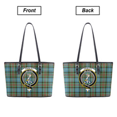 Paisley District Tartan Crest Leather Tote Bag