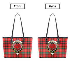 Stewart (Stuart) of Bute Tartan Crest Leather Tote Bag