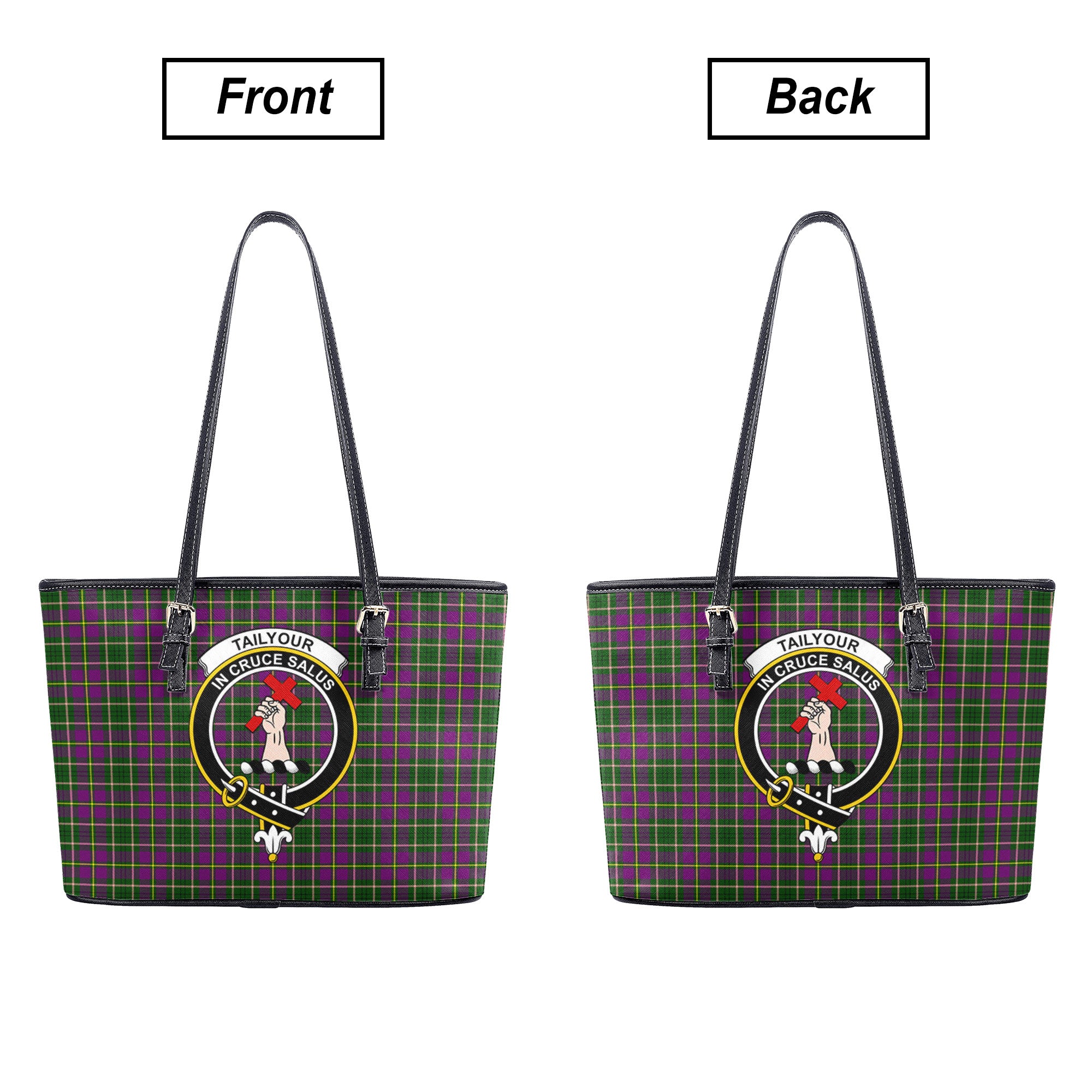 Tailyour (or Taylor) Tartan Crest Leather Tote Bag
