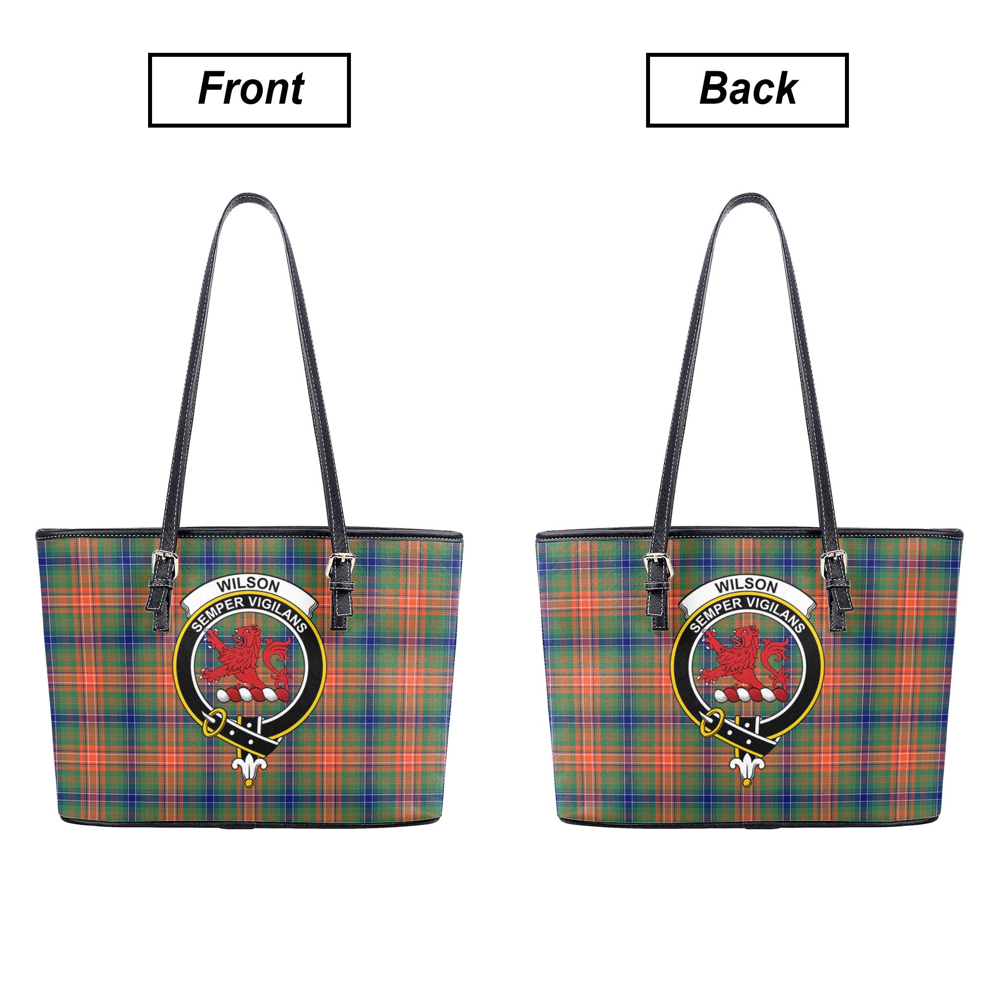 Wilson Ancient Tartan Crest Leather Tote Bag