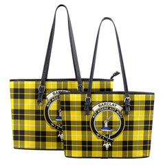 Barclay Dress Modern Tartan Crest Leather Tote Bag