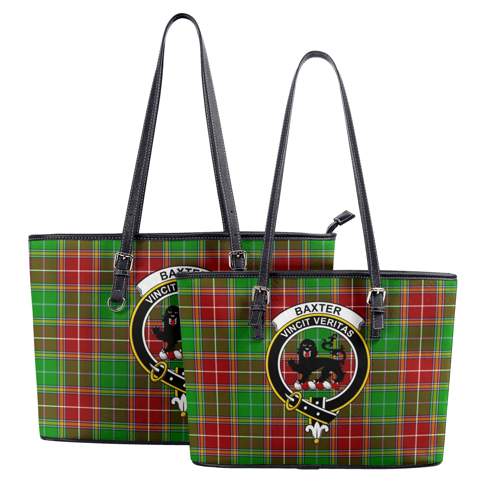 Baxter Modern Tartan Crest Leather Tote Bag