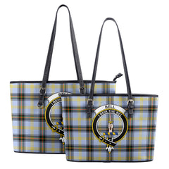 Bell of the Borders Tartan Crest Leather Tote Bag