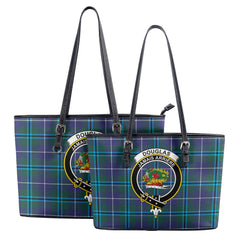 Douglas Modern Tartan Crest Leather Tote Bag