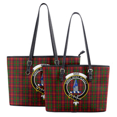 Ged Tartan Crest Leather Tote Bag