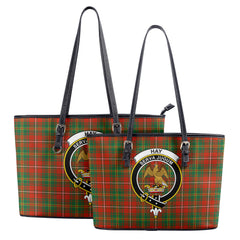 Hay Ancient Tartan Crest Leather Tote Bag