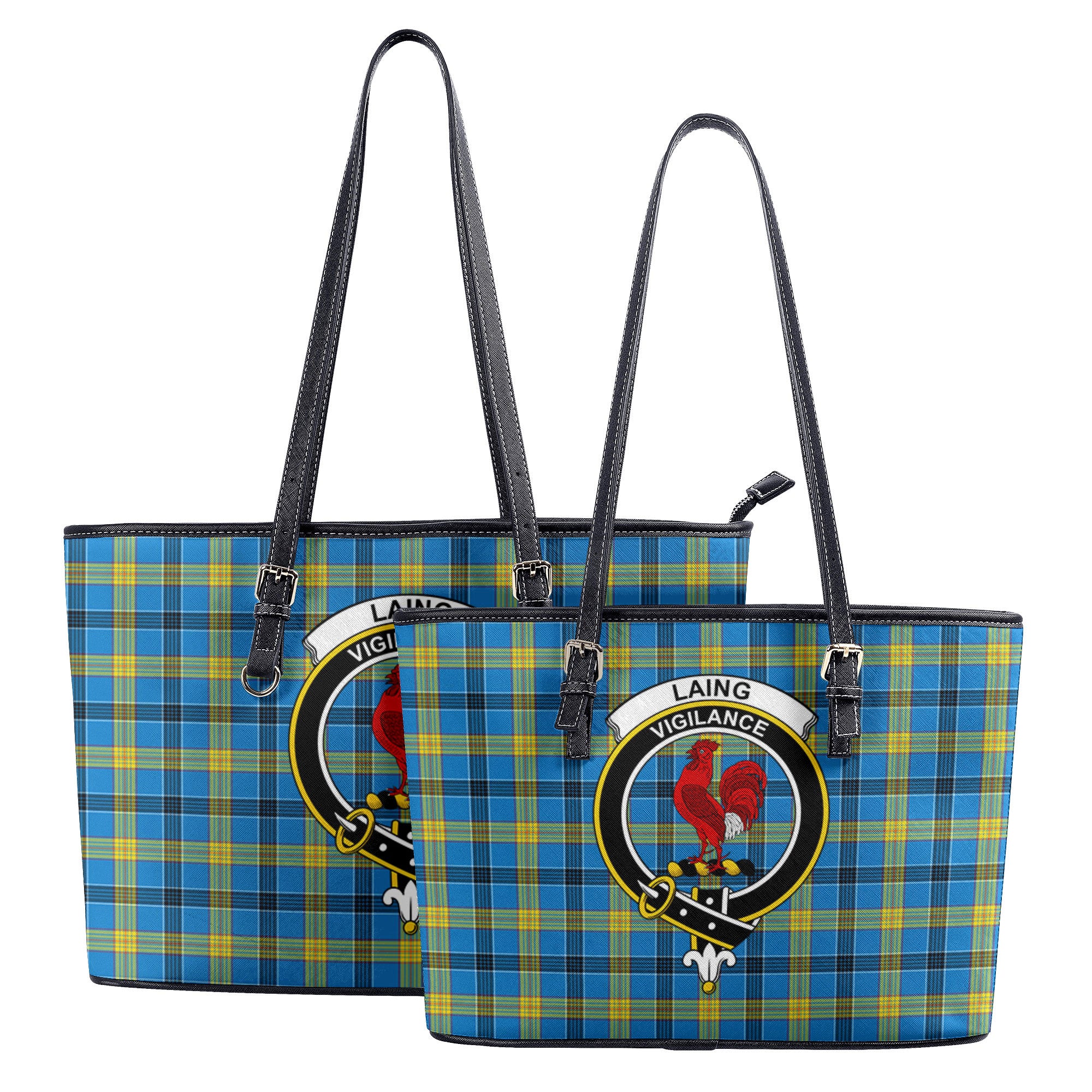 Laing Tartan Crest Leather Tote Bag