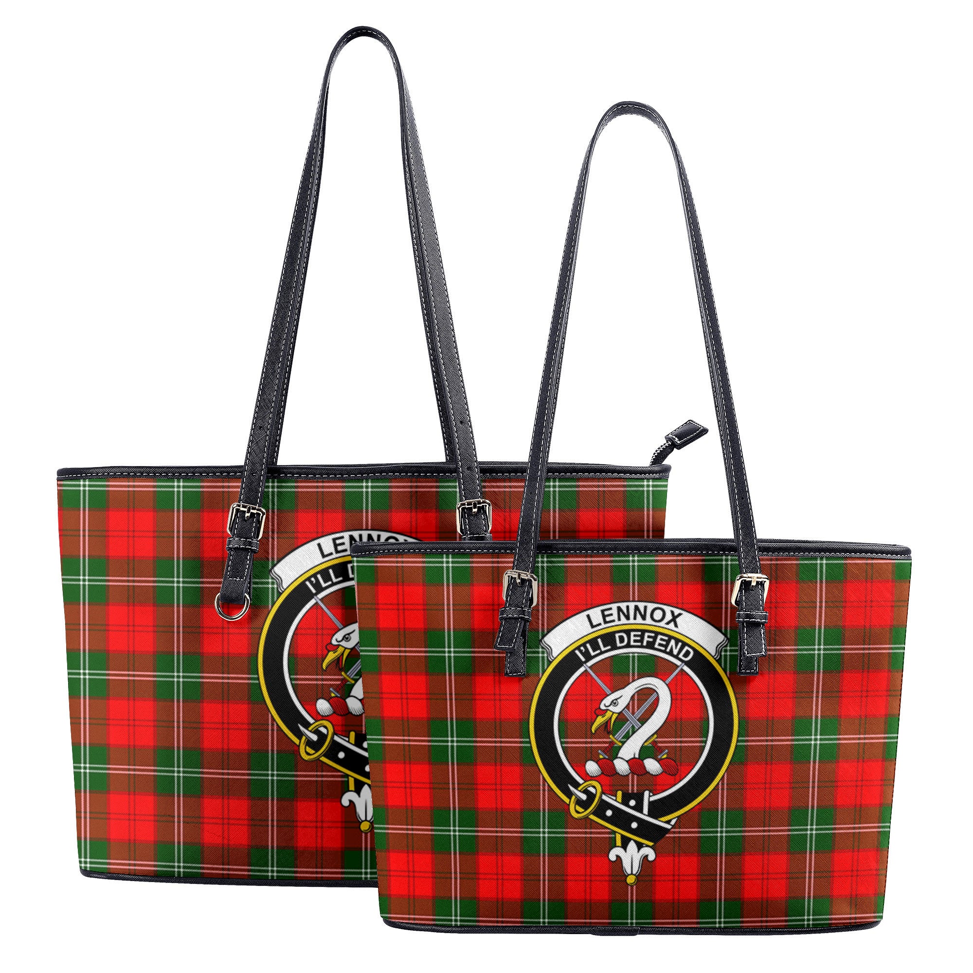 Lennox Tartan Crest Leather Tote Bag