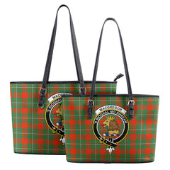 MacGregor Ancient Tartan Crest Leather Tote Bag